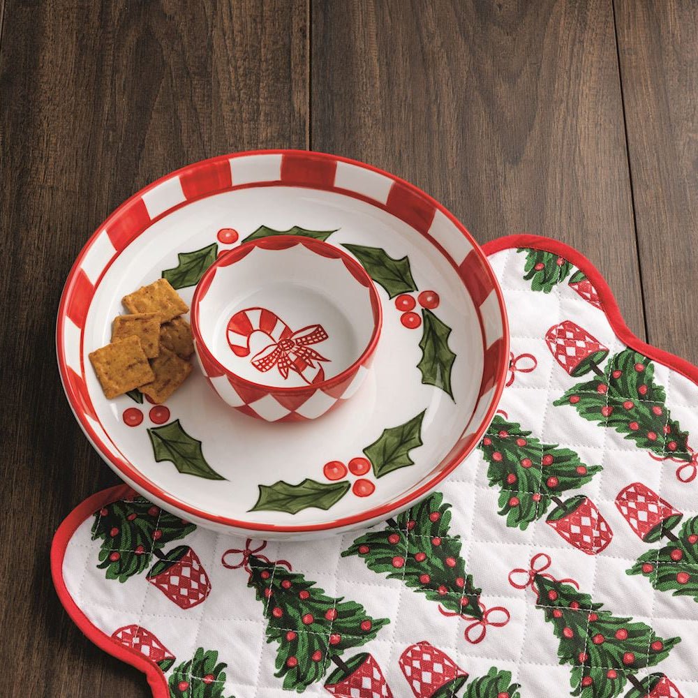 Mud Pie Mud Pie Holly Chip & Dip Set | CeCe's Home & Gifts