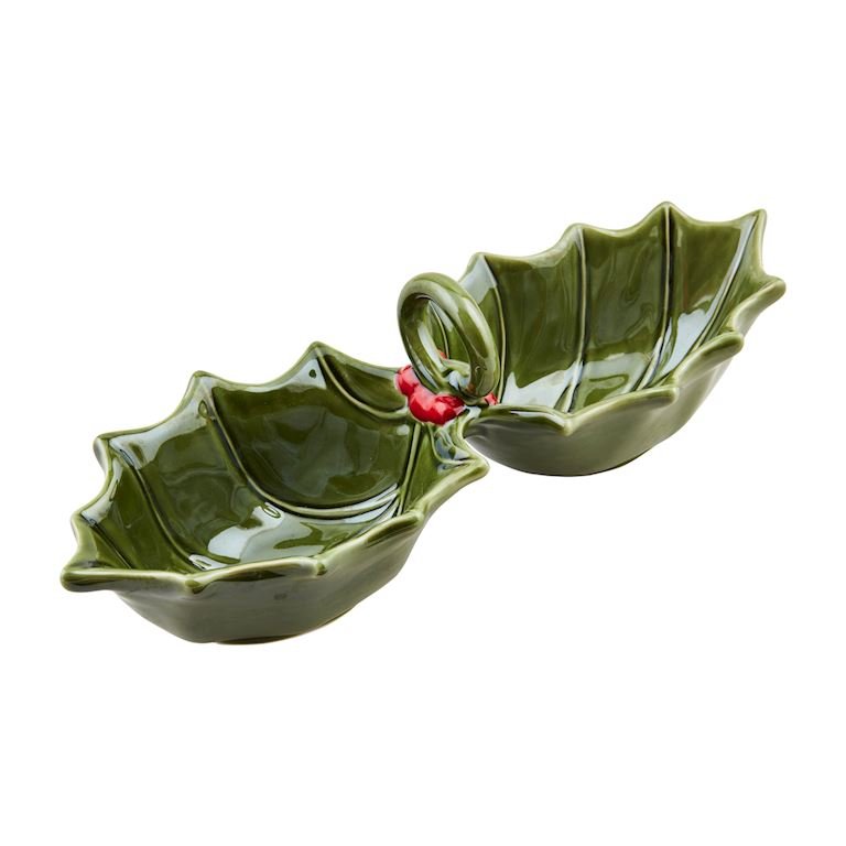 Mud Pie Mud Pie Holly Double Dip Dish | CeCe's Home & Gifts
