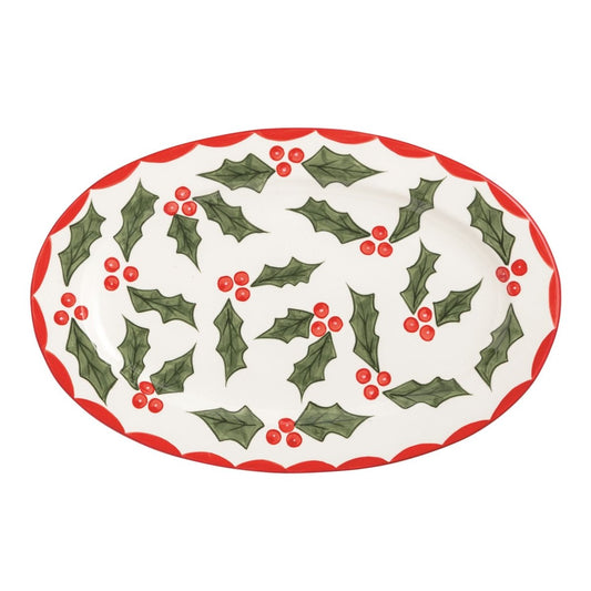 Mud Pie Mud Pie Holly Platter | CeCe's Home & Gifts