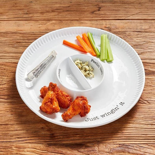 Mud Pie Hot Wings Platter Set - CeCe's Home & Gifts
