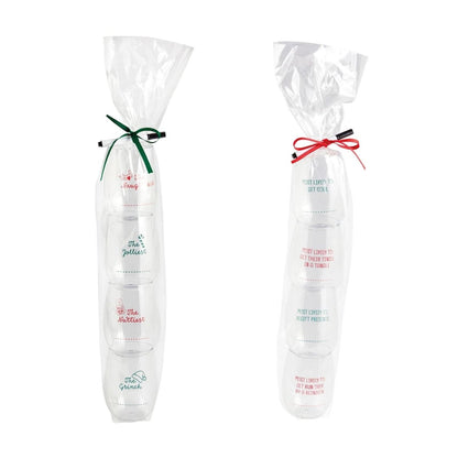 Mud Pie Mud Pie Illustration Christmas Personalization Wine Cup Set - 2 Styles | CeCe's Home & Gifts