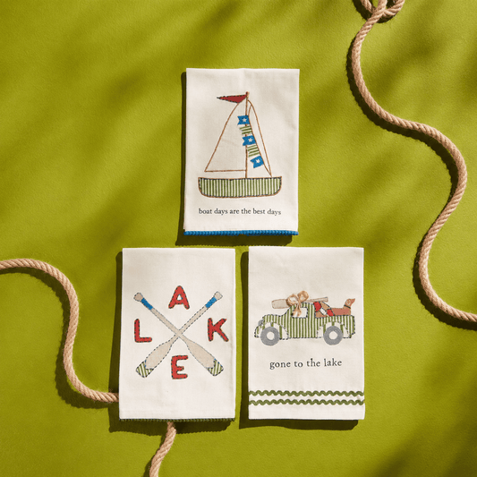 Mud Pie Mud Pie Lake Applique Hand Towel - Set of Three | CeCe's Home & Gifts