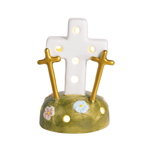 Mud Pie Mud Pie Light-Up Three Cross Sitter | CeCe's Home & Gifts