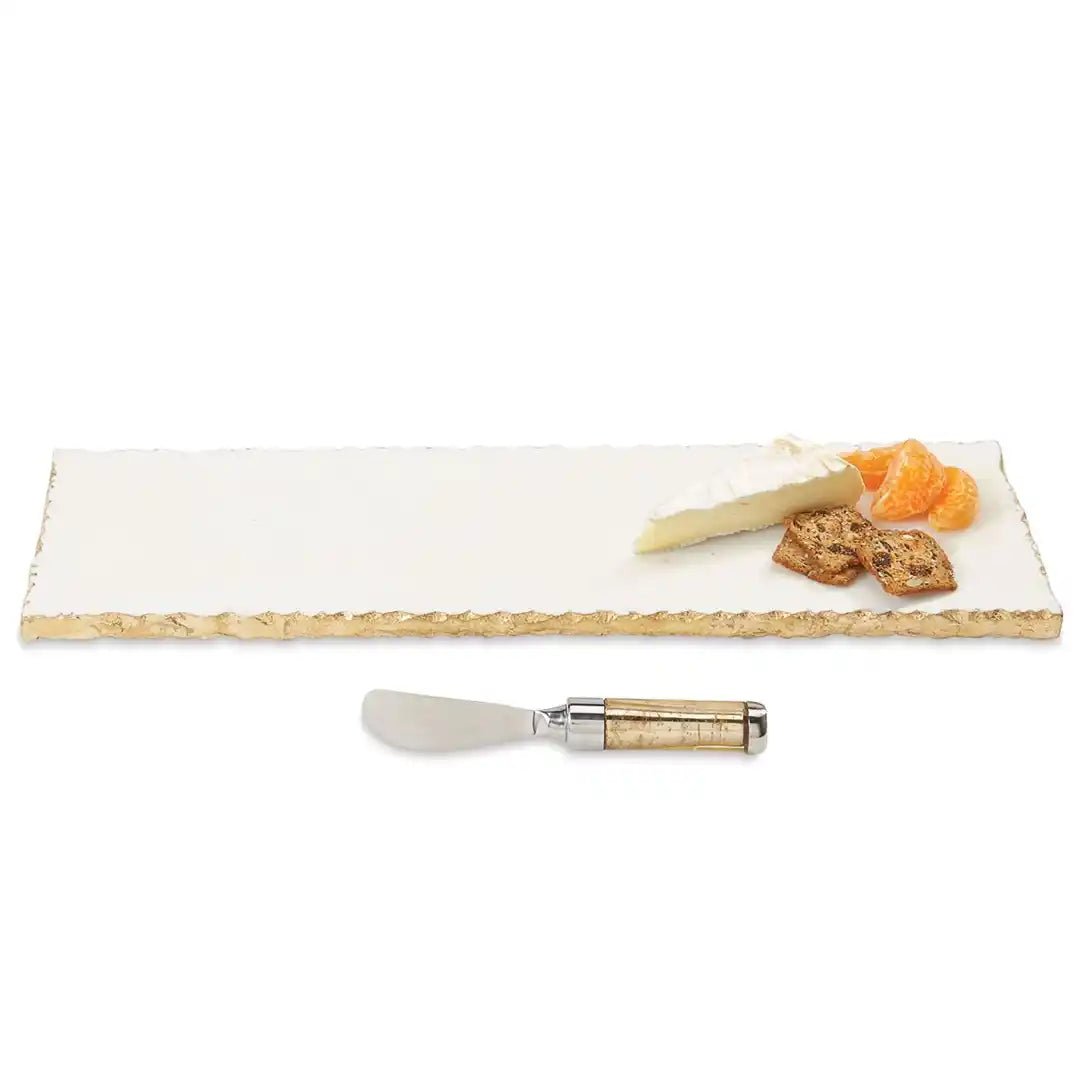 Mud Pie Marble & Gold Serving Platter - CeCe's Home & Gifts