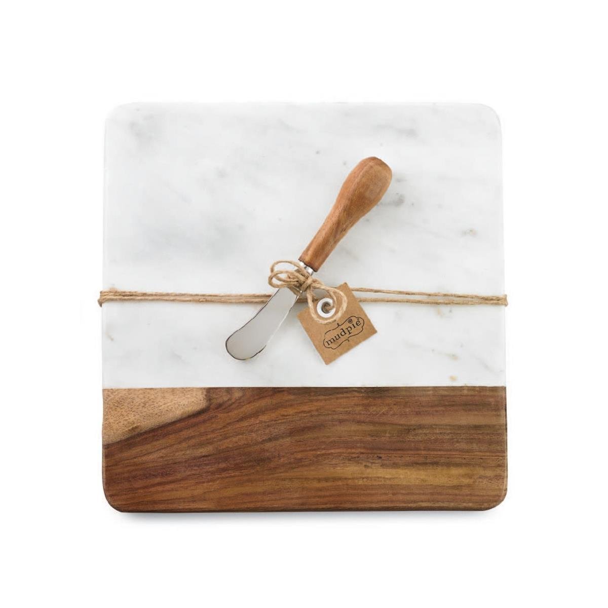 Mud Pie Marble & Wood Cheese Board Set - CeCe's Home & Gifts