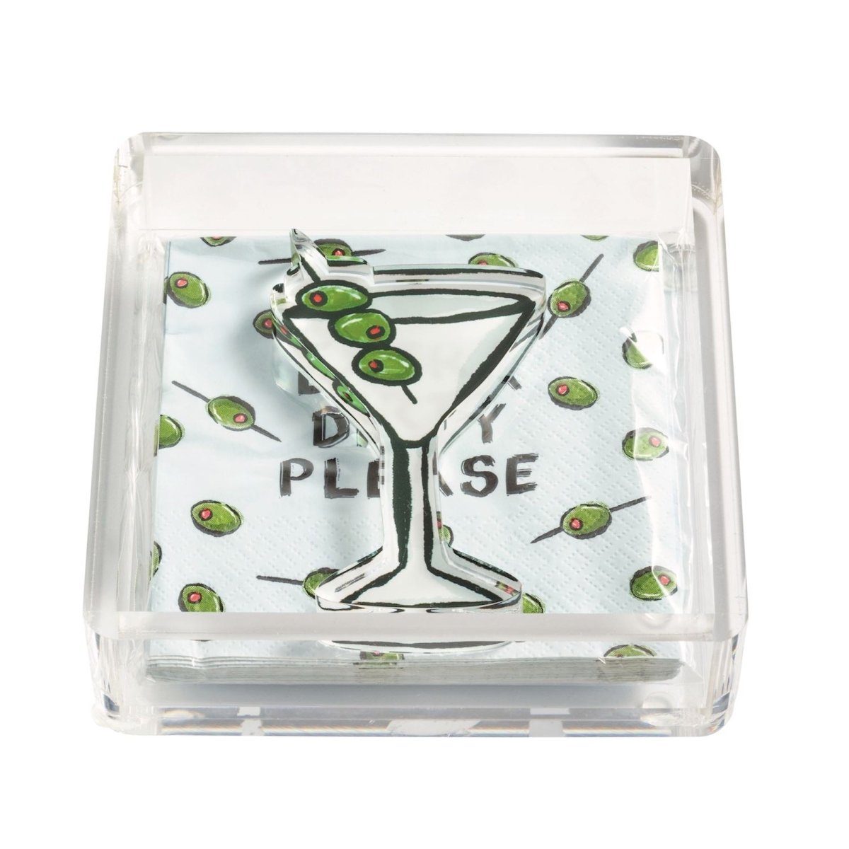 Mud Pie Mud Pie Martini Acrylic Napkin Caddy & Weight Set | CeCe's Home & Gifts