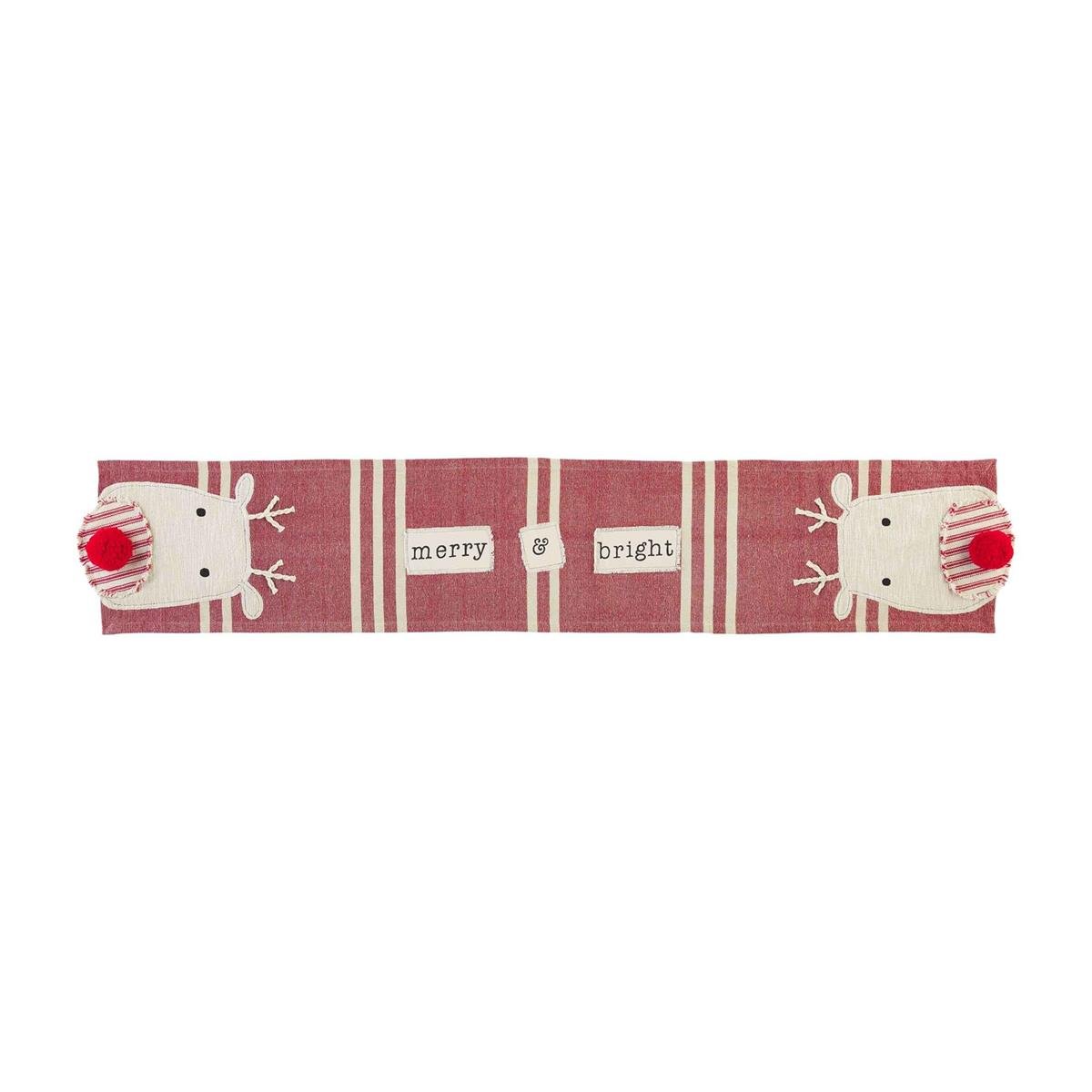 Mud Pie Merry & Bright Reindeer Table Runner - CeCe's Home & Gifts