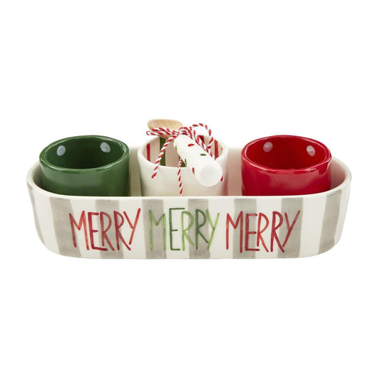 Mud Pie Merry Cracker & Dip Bowl Set - CeCe's Home & Gifts
