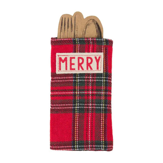Mud Pie Merry Silverware Pouch - CeCe's Home & Gifts