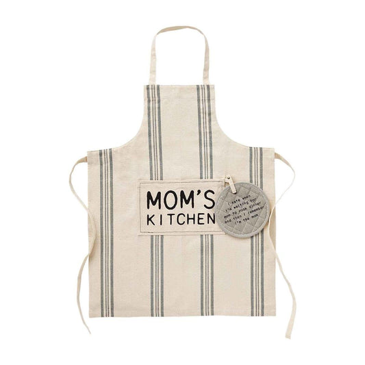 Mud Pie Mom's Kitchen Apron & Pot Holder Set - CeCe's Home & Gifts