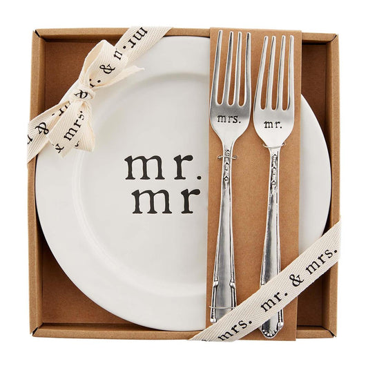 Mud Pie Mr. & Mrs. Cake Plate Set - CeCe's Home & Gifts