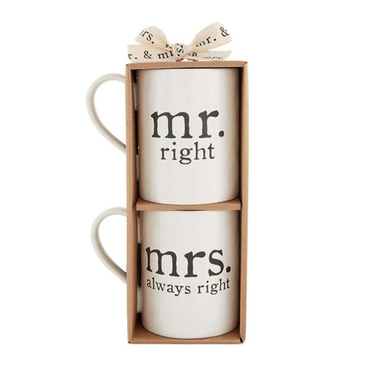 Mud Pie Mud Pie Mr. & Mrs. Right Coffee Mug Set | CeCe's Home & Gifts