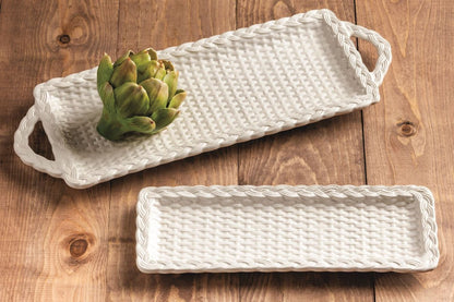 Mud Pie Mud Pie Nested Woven Ceramic Trays | CeCe's Home & Gifts