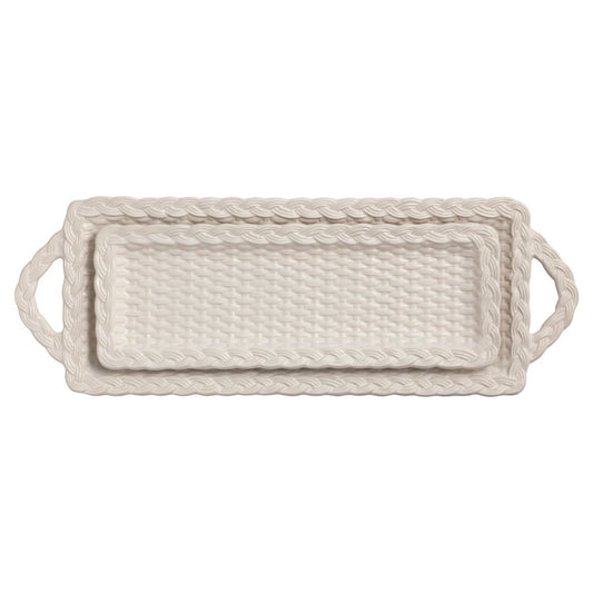 Mud Pie Mud Pie Nested Woven Ceramic Trays | CeCe's Home & Gifts