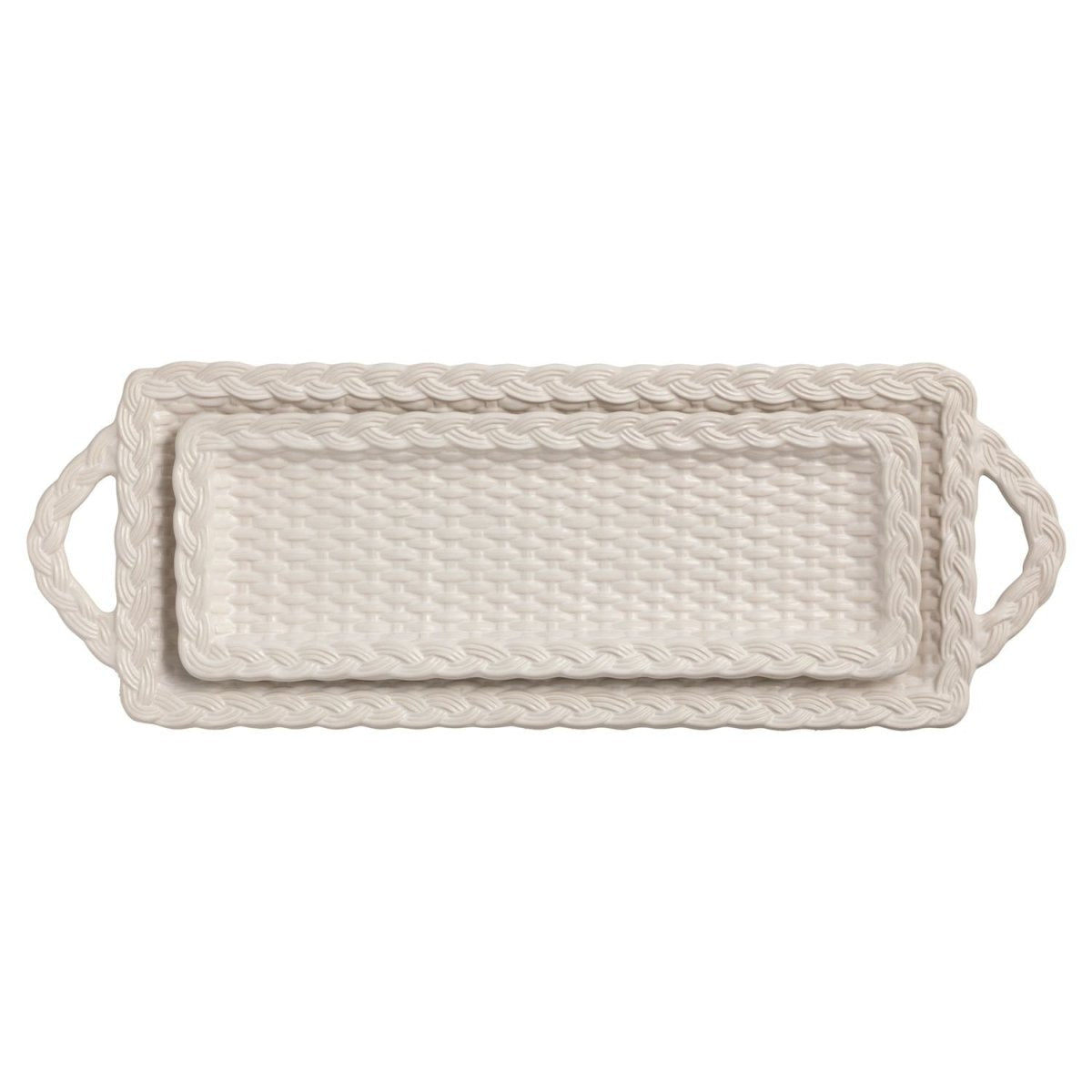 Mud Pie Mud Pie Nested Woven Ceramic Trays | CeCe's Home & Gifts