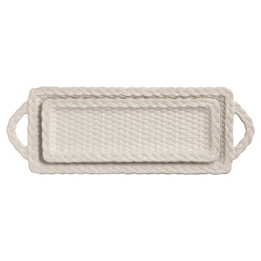 Mud Pie Mud Pie Nested Woven Ceramic Trays | CeCe's Home & Gifts
