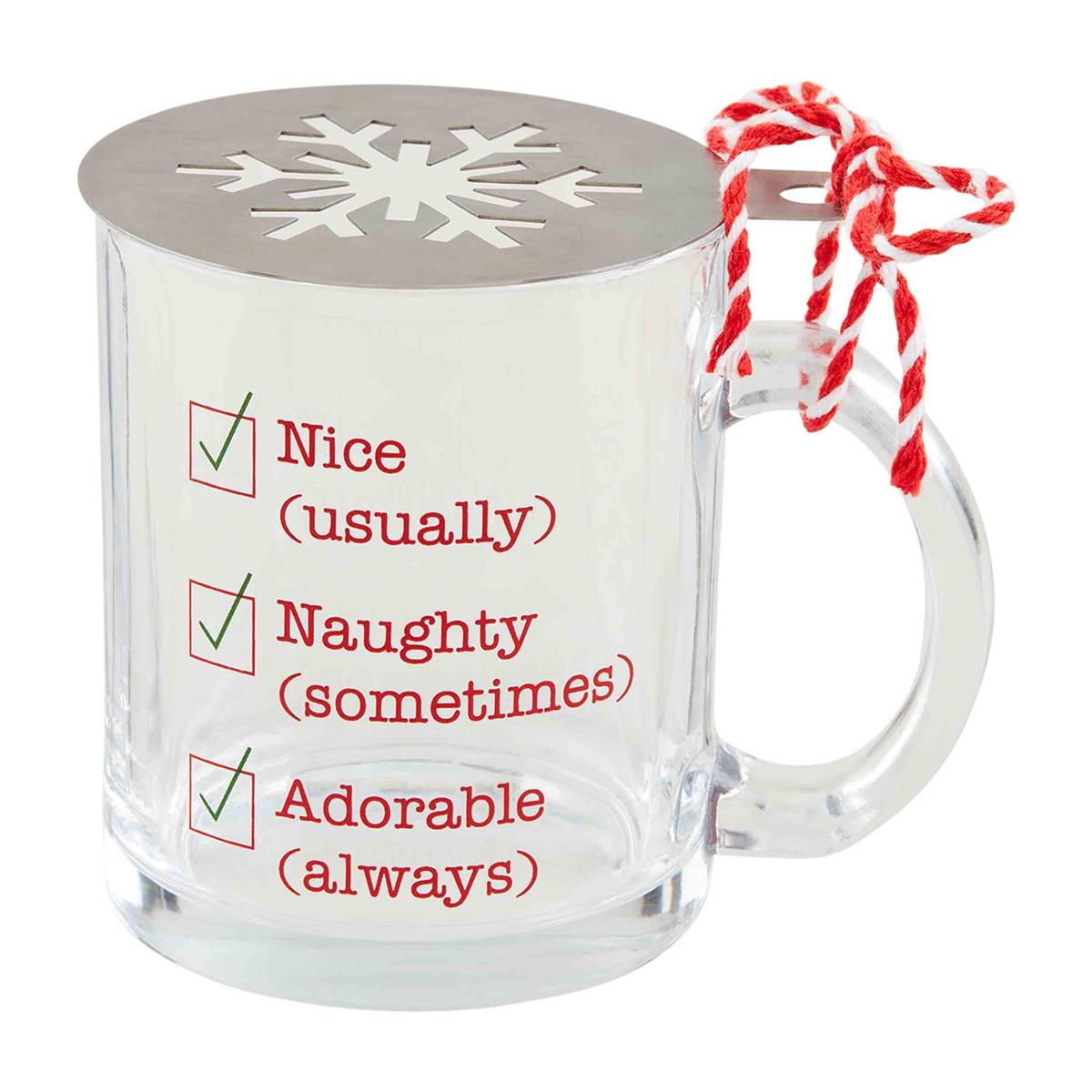 Mud Pie Nice-Naughty-Adorable Mug & Snowflake Stencil Set - CeCe's Home & Gifts