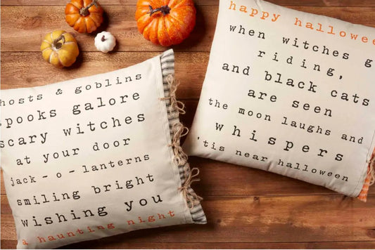 Mud Pie Orange Halloween Poem Throw Pillow - CeCe's Home & Gifts