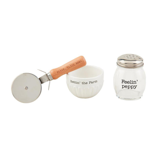 Mud Pie Pizza Condiment Holder Set - CeCe's Home & Gifts