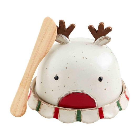 Mud Pie Reindeer Butter or Cheese Ball Cloche Set - CeCe's Home & Gifts