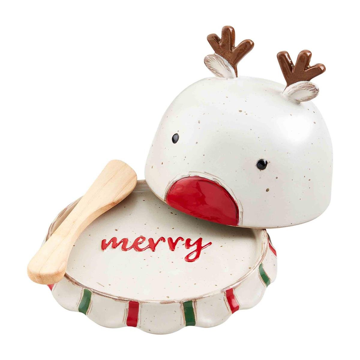 Mud Pie Reindeer Butter or Cheese Ball Cloche Set - CeCe's Home & Gifts