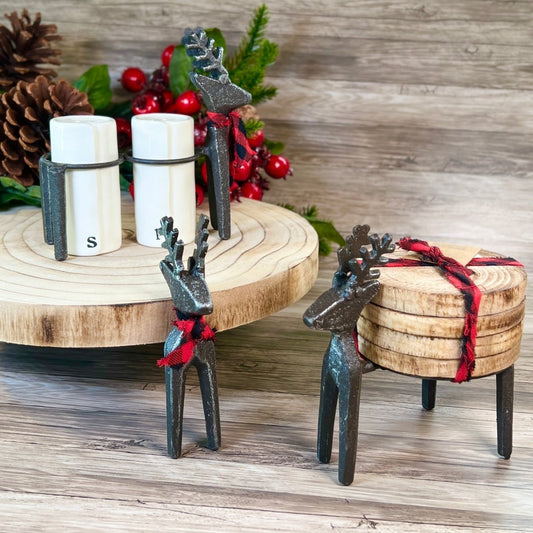 Mud Pie Reindeer Wood Coaster Set - CeCe's Home & Gifts