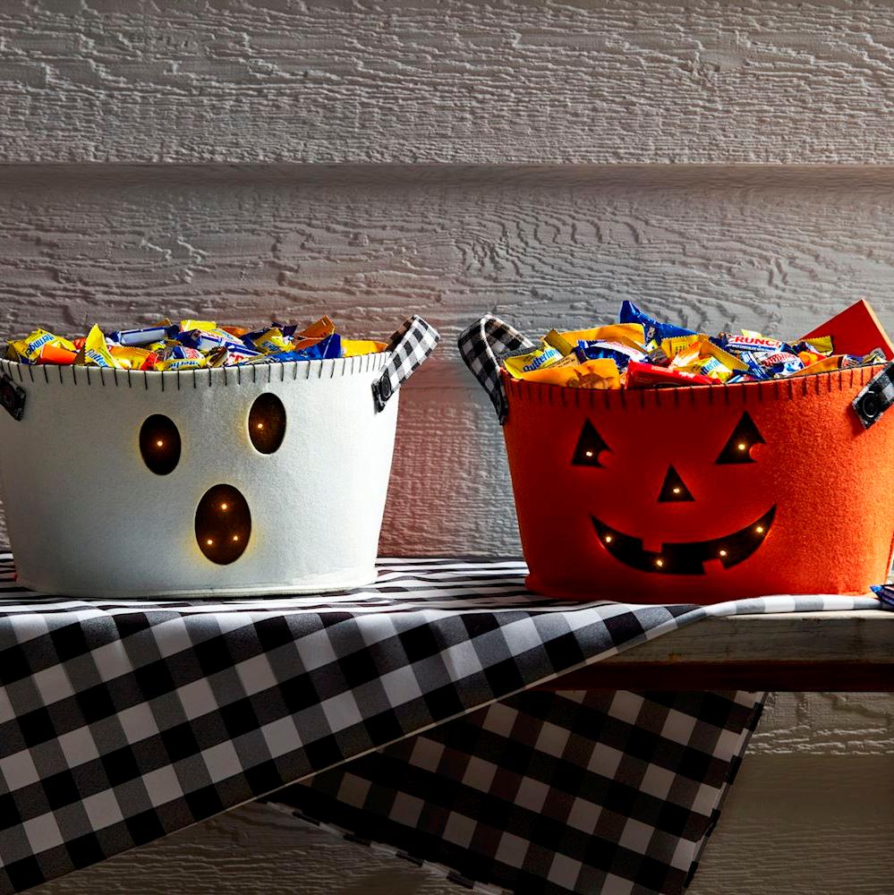 Mud Pie Reversible Ghost & Jack - O - Latern Bucket - CeCe's Home & Gifts