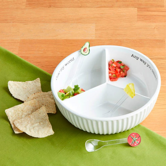 Mud Pie Salsa, Guacamole & Queso Triple Dip Set - CeCe's Home & Gifts