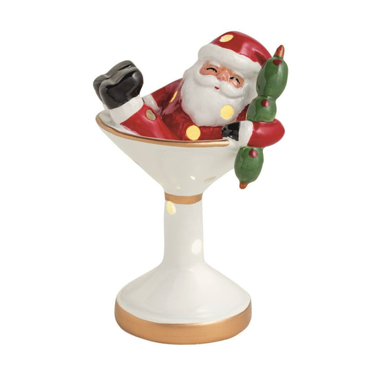 Mud Pie Mud Pie Santa Martini Light-Up Sitter | CeCe's Home & Gifts