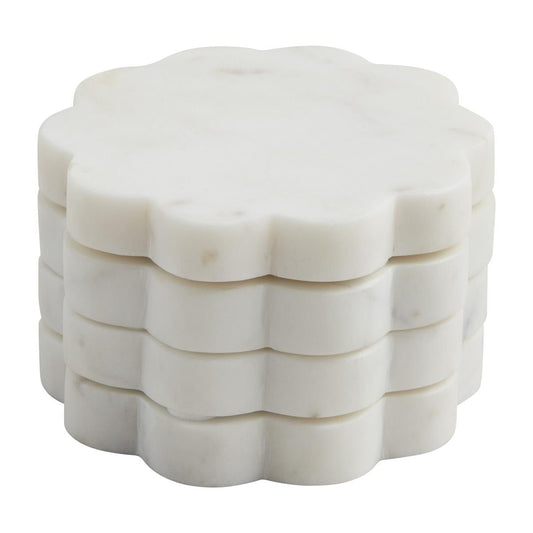 Mud Pie Mud Pie Scallop Marble Coaster Set | CeCe's Home & Gifts