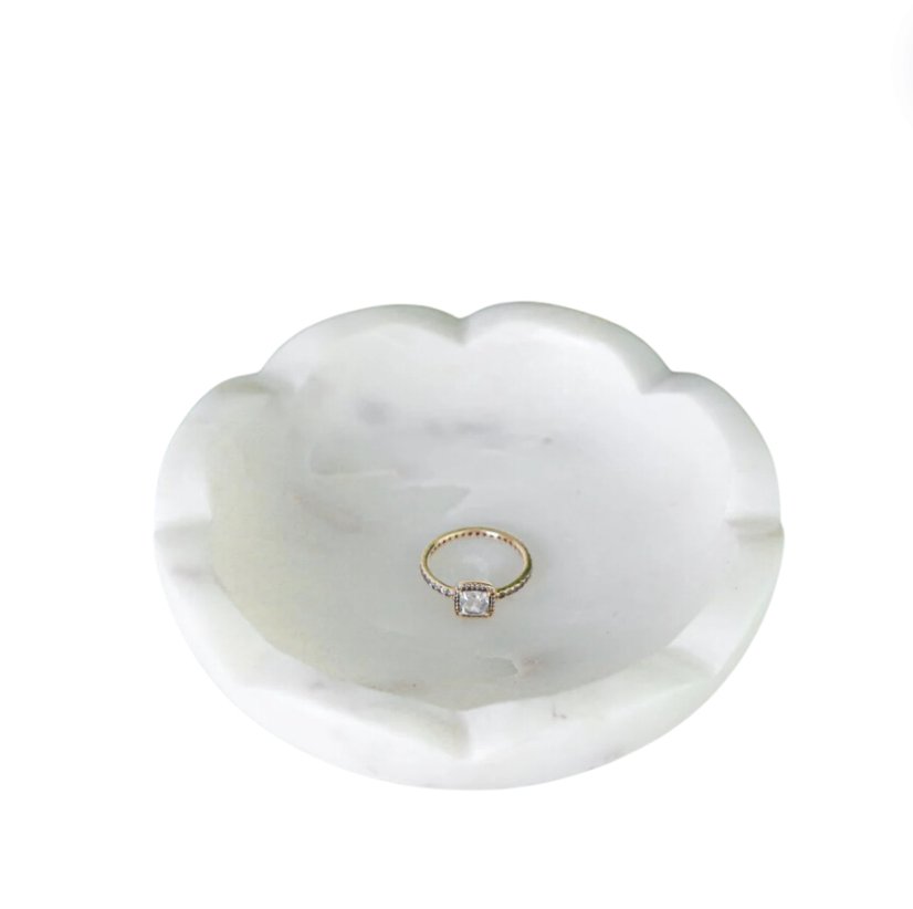 Mud Pie Scallop Marble Coupe Dish - CeCe's Home & Gifts