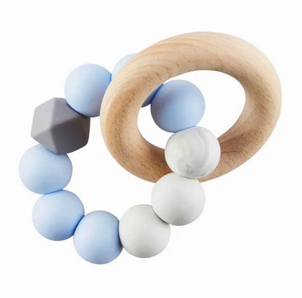 Mud Pie Silicone and Wood Teething Ring - CeCe's Home & Gifts