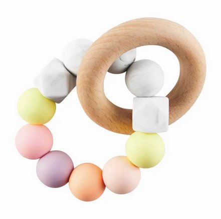 Mud Pie Silicone and Wood Teething Ring - CeCe's Home & Gifts