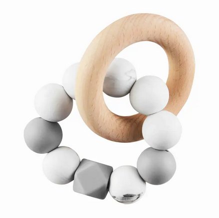 Mud Pie Silicone and Wood Teething Ring - CeCe's Home & Gifts