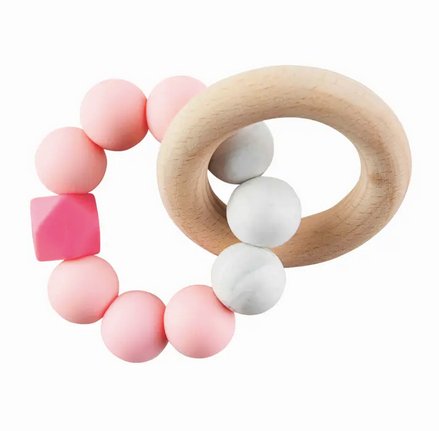 Mud Pie Silicone and Wood Teething Ring - CeCe's Home & Gifts