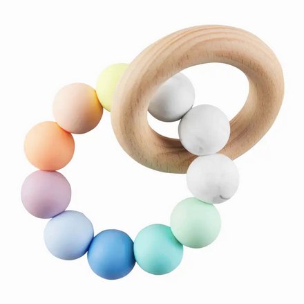 Mud Pie Silicone and Wood Teething Ring - CeCe's Home & Gifts