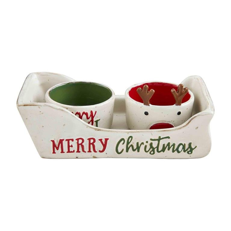 Mud Pie Sleigh Tidbit Bowl Set - CeCe's Home & Gifts