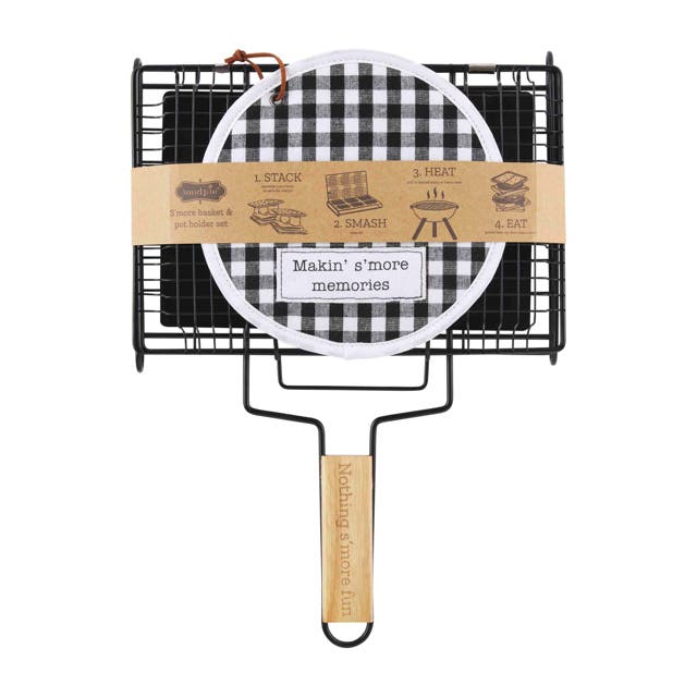 Mud Pie Mud Pie S'mores Basket And Pot Holder Set | CeCe's Home & Gifts