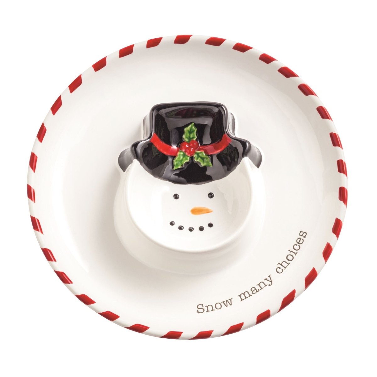 Mud Pie Mud Pie Snowman Sectioned Christmas Dish | CeCe's Home & Gifts