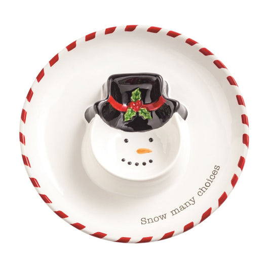 Mud Pie Mud Pie Snowman Sectioned Christmas Dish | CeCe's Home & Gifts