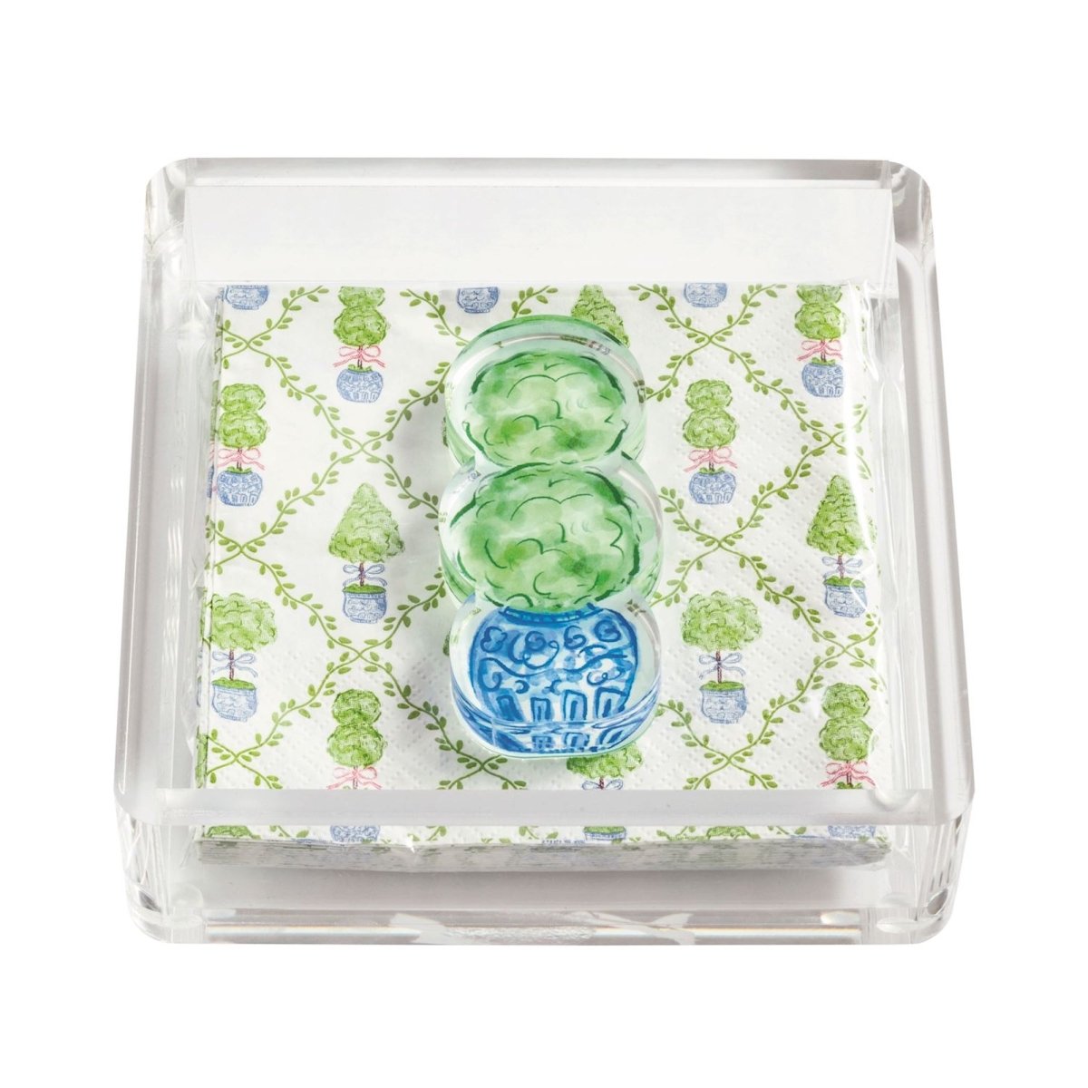 Mud Pie Mud Pie Topiary Garden Napkin & Caddy Set | CeCe's Home & Gifts