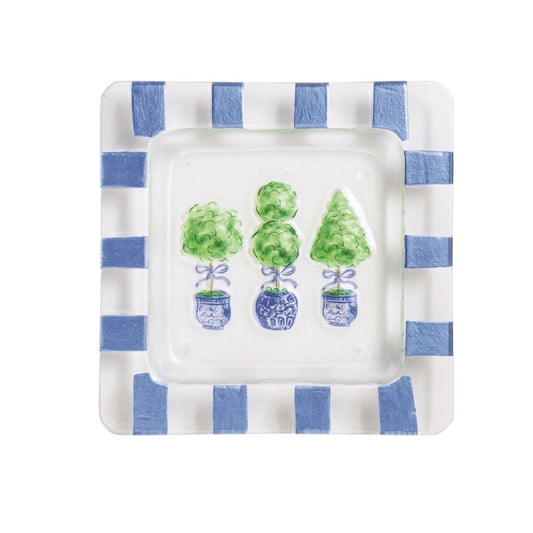 Mud Pie Mud Pie Topiary Slump Glass Plate | CeCe's Home & Gifts