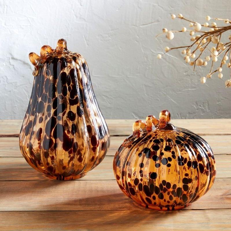 Mud Pie Mud Pie Tortoise Glass Pumpkins - 2 Sizes | CeCe's Home & Gifts