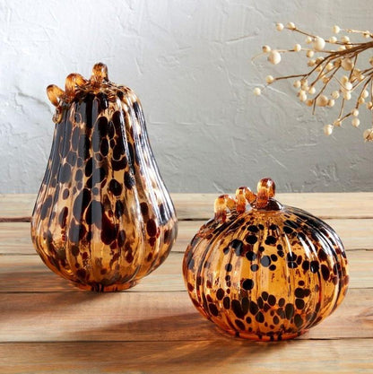 Mud Pie Mud Pie Tortoise Glass Pumpkins - 2 Sizes | CeCe's Home & Gifts