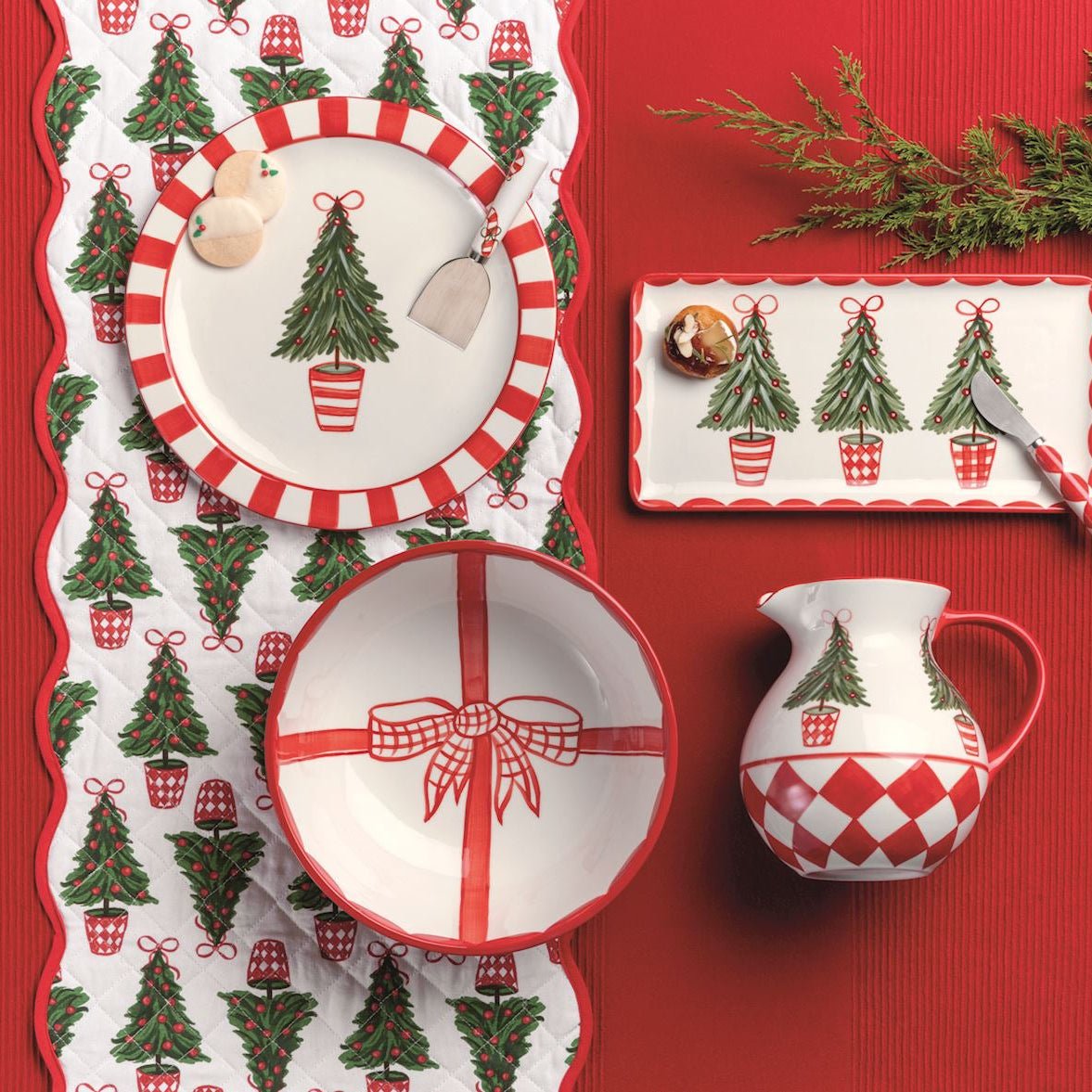 Mud Pie Mud Pie Tree Topiary Cookie Plate Set | CeCe's Home & Gifts