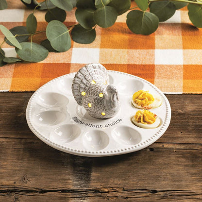 Mud Pie Mud Pie White Turkey Light-Up Sitter | CeCe's Home & Gifts