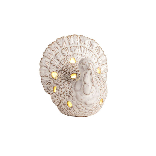 Mud Pie Mud Pie White Turkey Light-Up Sitter | CeCe's Home & Gifts
