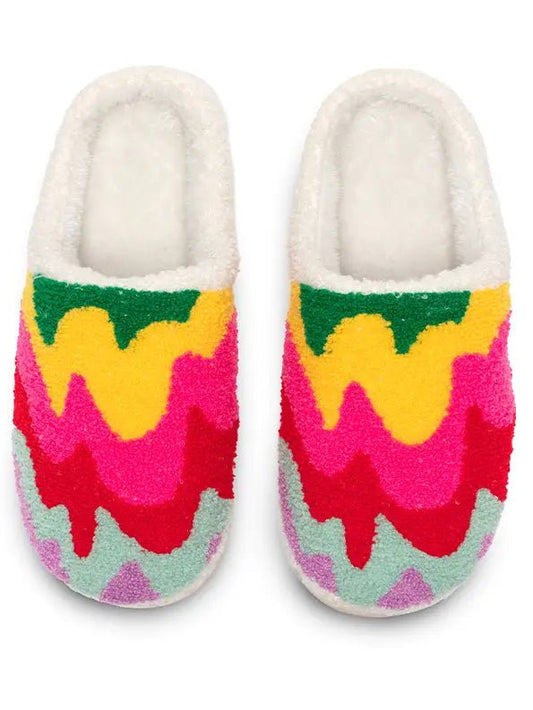 Multi - Colored Wavy Pattern Slippers - CeCe's Home & Gifts