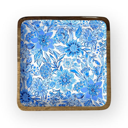 My Casita My Casita Blue Floral 10” Square Tray | CeCe's Home & Gifts
