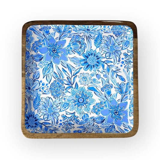 My Casita My Casita Blue Floral 8” Square Tray | CeCe's Home & Gifts